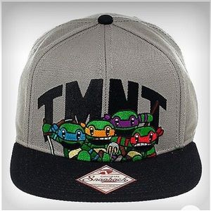NWT Teenage Mutant Ninja Turtles Animigos Group Grey Snapback Baseball Cap